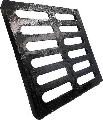 Cast Iron Drain Grate 16x16 in for Vodaland Catch Basin, B-Class 28100 lbs Heavy-Duty Driveway Channel Cover, Outdoor Trench Drainage Grate, Square Metal Sewer Cover (True 15.4x15.4) in Saudi Arabia