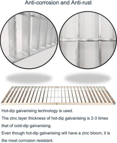 شبكة تصريف فولاذية مجلفنة مقاس 40 × 12 بوصة، غطاء قناة درب شديد التحمل من الفئة B بوزن 28100 رطل، شبكة تصريف خندق خارجية، غطاء مجاري معدني مستطيل فضي للمرآب (39.4 × 11.8) in Kuwait
