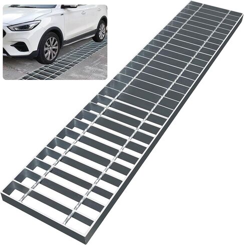 شبكة تصريف خندق من الفولاذ المجلفن، غطاء شبكة صرف معدنية خارجية مقاس 39.4 بوصة × 11.8 بوصة للكراجات ومواقف السيارات والحدائق وطرق المدينة in Kuwait