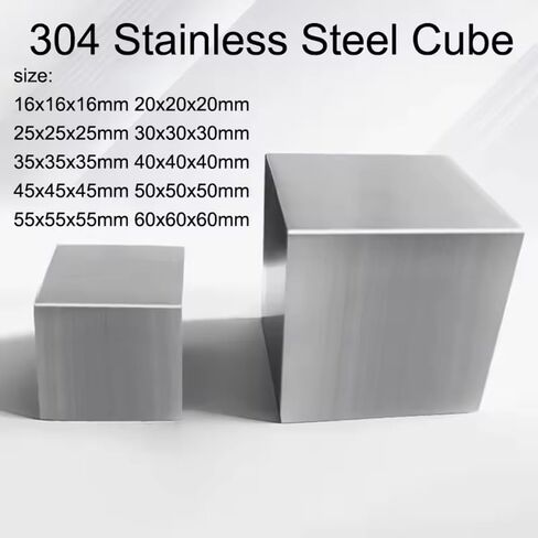 304 مكعب من الفولاذ المقاوم للصدأ مكعب مصقول لامع مصنوع يدويًا أجزاء أدوات المواد (20 × 20 × 20 مم) in Kuwait