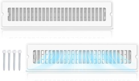 Floor Register 4x10-4 Pack Floor Vents Covers Heavy Duty Steel Walkable Floor Grates Vent Covers for Home Floor Intermediate Switch Design Adjustable Air Vent Covers for Sidewall and Floor, Gray in Kuwait