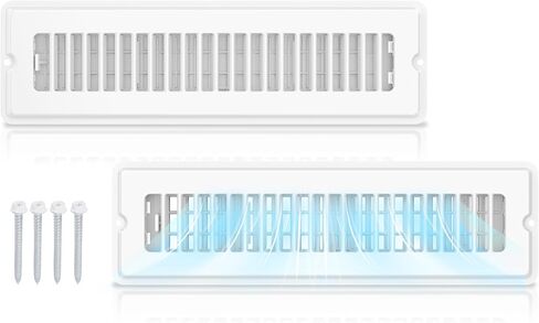 Floor Register 4x10-4 Pack Floor Vents Covers Heavy Duty Steel Walkable Floor Grates Vent Covers for Home Floor Intermediate Switch Design Adjustable Air Vent Covers for Sidewall and Floor, Gray in Saudi Arabia