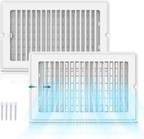Floor Register 4x10-4 Pack Floor Vents Covers Heavy Duty Steel Walkable Floor Grates Vent Covers for Home Floor Intermediate Switch Design Adjustable Air Vent Covers for Sidewall and Floor, Gray in Saudi Arabia