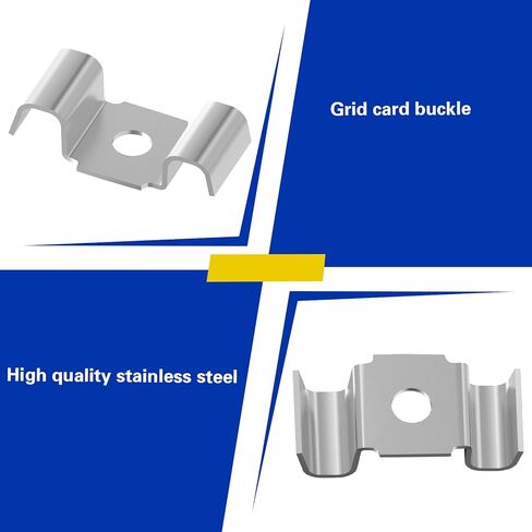 10 قطع من مشابك السرج للشبك، 304 مشابك من الفولاذ المقاوم للصدأ على شكل حرف M لأنظمة الصرف للأرضيات الصناعية، الميزانين، الممرات، مداس السلالم، تناسب مسافة 35-43 مم in Kuwait