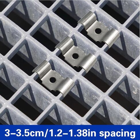 10 قطع من مشابك السرج للشبك، 304 مشابك من الفولاذ المقاوم للصدأ على شكل حرف M لأنظمة الصرف للأرضيات الصناعية، الميزانين، الممرات، مداس السلالم، تناسب مسافة 35-43 مم in Kuwait