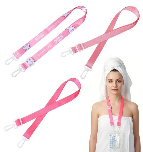 3PCS Mastectomy Drain Holder, Nylon Shower Drain Holder After Tummy Tuck, Adjustable with Hooks Secure for Mastectomy Abdominal Debridement Breast Cancer Post Surgery Care in Kuwait