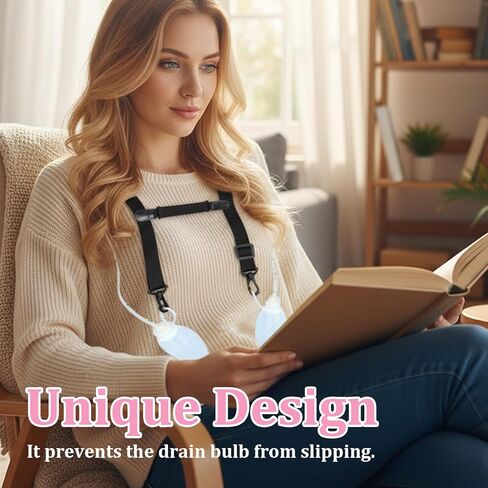 2 Set Shower Lanyard for Mastectomy Drain Holder,Adjustable Drains Lanyard Post Surgery Nylon Drain Holder After Tummy Tuck Mastectomy Abdominal Debridement Breast Cancer Post (Pink,Black) in Kuwait