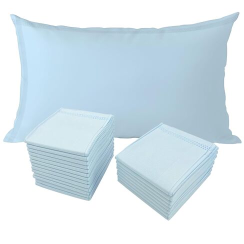 Disposable Pillow Case Covers(Pack of 100),Bulk Pillow Cases for Medical Hospital Travel,Paper Pillow Cases Disposable 21" Width x 30"Length (Blue) in Kuwait