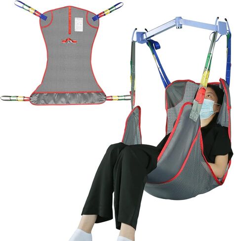 Universal Full Body Patient Lift Sling, Mesh Fabric Patient Sling Transfer and Bathing aids, 500lb Weight Capacity (Large-Blue) in Kuwait