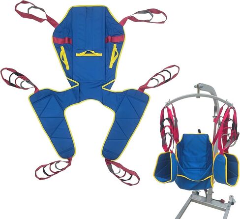 حبال رفع المريض لكامل الجسم مقاس S، حبال نقل المرحاض، دعم الرأس والظهر، أرجل مقسمة مع فتحة صوان، 5 مقابض، 6 أشرطة، حبال رفع متوافقة مع مجموعة متنوعة من المصاعد in Kuwait