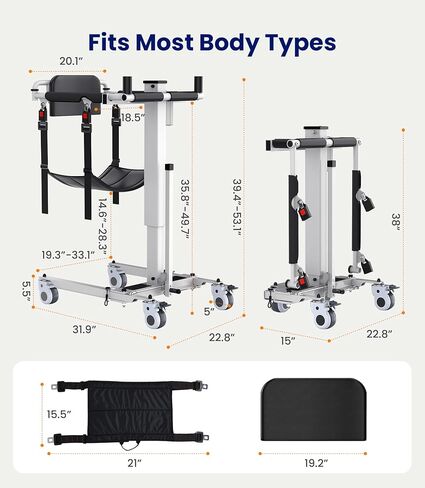 حمالة صوان رفع المريض من VOCIC، صوان رفع بجانب السرير، حبال فقط لـ AY06 in Kuwait