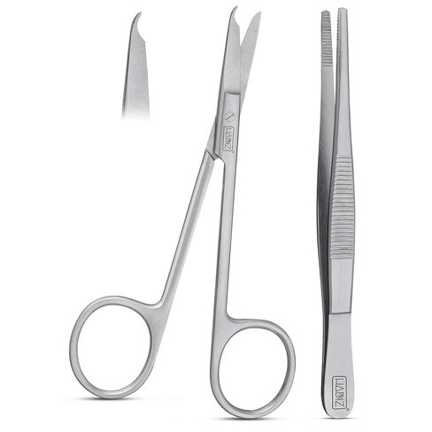 HADIZ Suture Removal Kit Includes Suture Removal Scissor Forceps Stainless Steel Suture Removal Tools in Kuwait