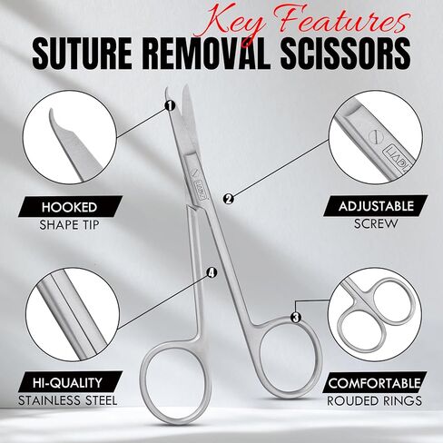 HADIZ Suture Removal Kit Includes Suture Removal Scissor Forceps Stainless Steel Suture Removal Tools in Kuwait
