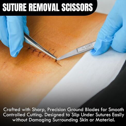 HADIZ Suture Removal Kit Includes Suture Removal Scissor Forceps Stainless Steel Suture Removal Tools in Kuwait