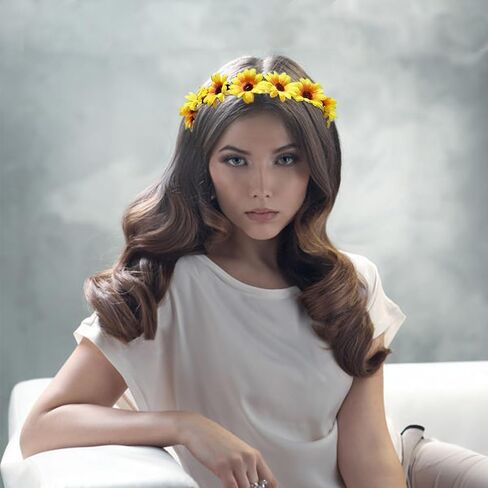 زهرة عقال عباد الشمس هيرباند مقاطع الشعر الأزهار تاج مشبك الشعر العصابات النساء الفتيات بوهو الشعر هوب غطاء الرأس أغطية الرأس ديكور الحفلات تأثيري حلي اكسسوارات الشعر 4 حزمة الأصفر in Kuwait