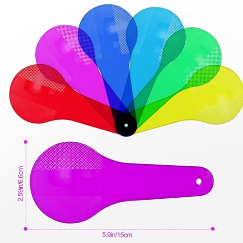 6Pcs Color Paddles,Transparent Optics Filter Plate Color Learning for Learning and Education,Educational Science,Cognition Science in Kuwait