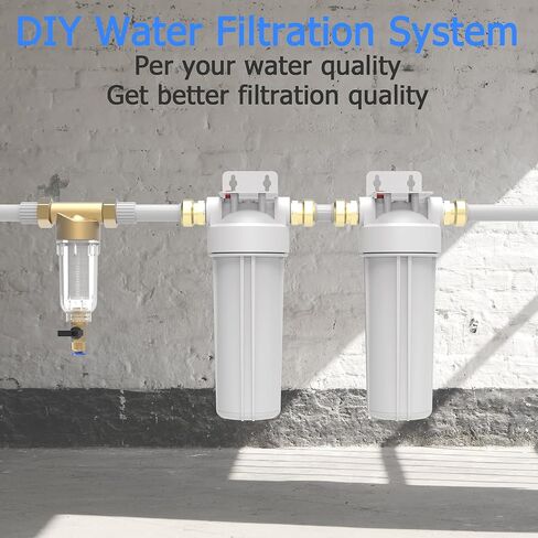 FHW10 Whole House Water Filter Housing, Fit 10"x2.5" Sediment etc Filters for Well and City Water, Pre-Filtration System for Home, 3/4" NPT Port, Pressure Release in Kuwait
