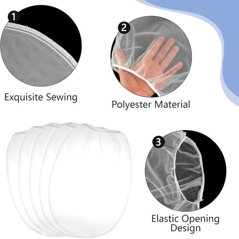 10 PCS Paint Strainer Bags 5 Gallon, Paint Filter Bag White Fine Mesh Strainer Bags, Elastic Top Opening Mesh Bag for Gardening, Paint in Kuwait