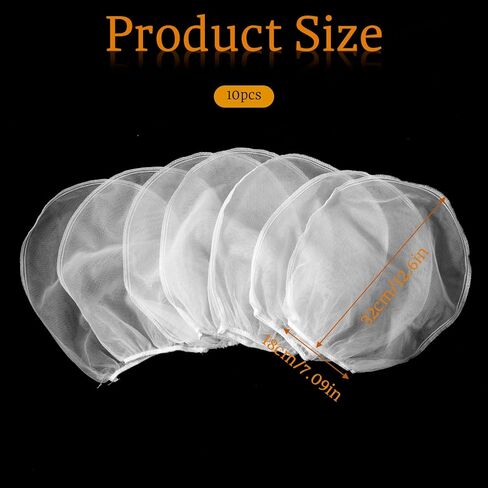 10 Pack Paint Strainer Bag Paint Filter Bag 1 Gallon White Fine Mesh Filter Bags with Elastic Drawstring Top for Paints Gardening in Kuwait