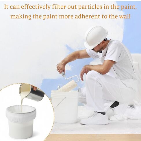 10 Pack Paint Strainer Bag Paint Filter Bag 1 Gallon White Fine Mesh Filter Bags with Elastic Drawstring Top for Paints Gardening in Kuwait