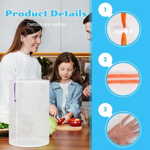 5-Gallon Mesh Filter Bags, 5 Color Fine Nylon Mesh Strainer Bag Set, Reusable Filter Bag for 5 Gallon Bucket, Premium Pressing Screen & Storage Pouch (25 to 220-Micron) in Kuwait