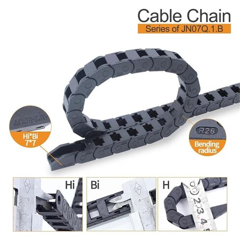 1meter Cable Drag Chain Bridge Type Cannot be Opened Series 07Q.1.B 7 * 7 Bending Radius R15 18 28(18mm) in Saudi Arabia