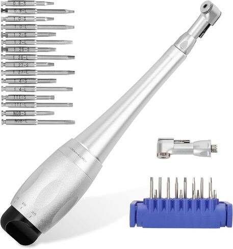Implant Universal Hex Driver Screw Screwdriver Kit, with (5-35N.Cm) 7 Kinds of Torque +16 Universal Screws, Metal Plate Lock Design, Dual Head Design, for Dental Clinic in Kuwait