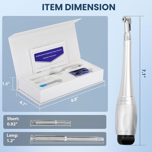 Implant Universal Hex Driver Screw Screwdriver Kit, with (5-35N.Cm) 7 Kinds of Torque +16 Universal Screws, Metal Plate Lock Design, Dual Head Design, for Dental Clinic in Kuwait