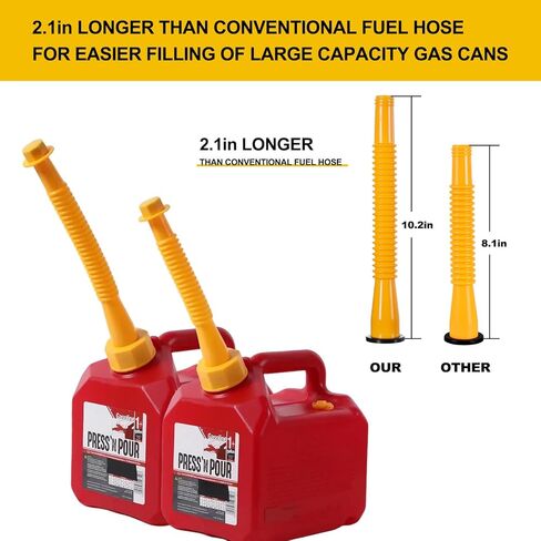 Long Gas Can Spout Replacement, Our replacement spout features a 10.2in extended nozzle (2in longer than standard). Gas can nozzle (3 Pack-Yellow) for 1/2/5/10 gal oil cans in Kuwait