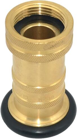 VARMHUS 1" NPSH Fire Hose Nozzle, Heavy-Duty Industrial Brass, Adjustable Jet Fog Spray, 100 PSI 75 GPM, for Firefighting and Industrial Use (1") in Kuwait