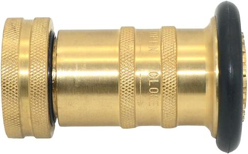 VARMHUS 1" NPSH Fire Hose Nozzle, Heavy-Duty Industrial Brass, Adjustable Jet Fog Spray, 100 PSI 75 GPM, for Firefighting and Industrial Use (1") in Kuwait