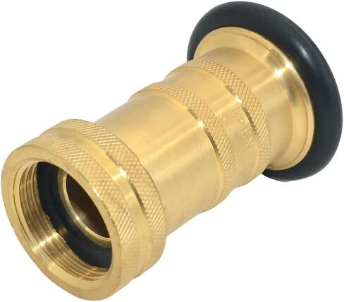 VARMHUS 1" NPSH Fire Hose Nozzle, Heavy-Duty Industrial Brass, Adjustable Jet Fog Spray, 100 PSI 75 GPM, for Firefighting and Industrial Use (1") in Kuwait