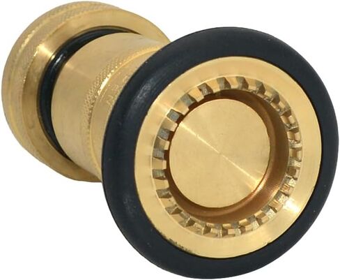 VARMHUS 1" NPSH Fire Hose Nozzle, Heavy-Duty Industrial Brass, Adjustable Jet Fog Spray, 100 PSI 75 GPM, for Firefighting and Industrial Use (1") in Kuwait