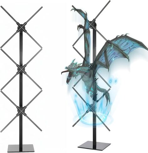 Missyou 3D Hologram Fan Stand for Exhibition Display - Vertical 3-Unit Splicing Bracket Fits 56/65/70cm Projectors - Heavy Duty Metal Wall Structure - Tech Gift for Festivals (Fans Not Included) in Kuwait