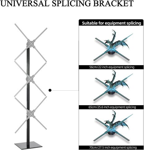 Missyou 3D Hologram Fan Stand for Exhibition Display - Vertical 3-Unit Splicing Bracket Fits 56/65/70cm Projectors - Heavy Duty Metal Wall Structure - Tech Gift for Festivals (Fans Not Included) in Kuwait