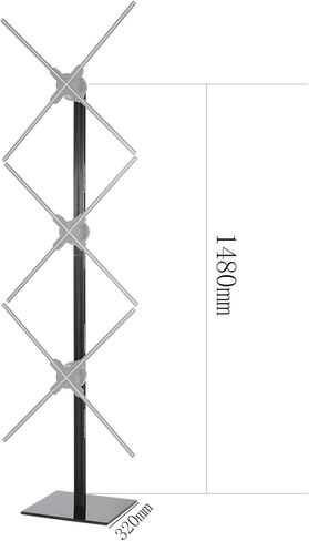 Missyou 3D Hologram Fan Stand for Exhibition Display - Vertical 3-Unit Splicing Bracket Fits 56/65/70cm Projectors - Heavy Duty Metal Wall Structure - Tech Gift for Festivals (Fans Not Included) in Kuwait