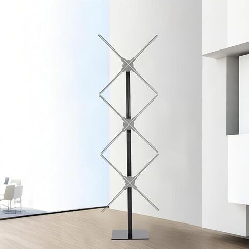 Missyou 3D Hologram Fan Stand for Exhibition Display - Vertical 3-Unit Splicing Bracket Fits 56/65/70cm Projectors - Heavy Duty Metal Wall Structure - Tech Gift for Festivals (Fans Not Included) in Kuwait