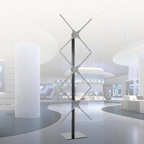 Missyou 3D Hologram Fan Stand for Exhibition Display - Vertical 3-Unit Splicing Bracket Fits 56/65/70cm Projectors - Heavy Duty Metal Wall Structure - Tech Gift for Festivals (Fans Not Included) in Kuwait