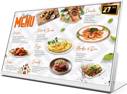 لوحة قائمة رقمية لسطح المكتب مقاس 24 بوصة، شاشة عرض رقمية عالية الدقة لمتجر بيع بالتجزئة، شاشة إعلانية تجارية تعمل بنظام Android مع CMS، عرض قائمة إلكترونية لمحل شاي الحليب/المطعم in Kuwait