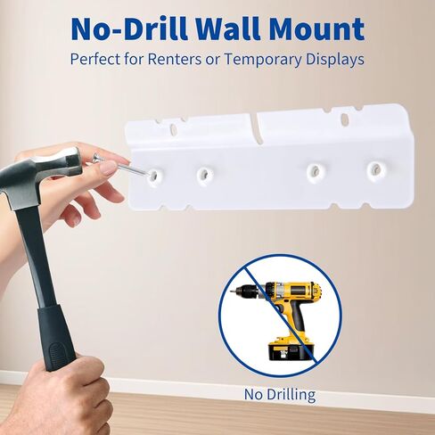 حامل جداري متوافق مع تقويم Skylight، حامل جداري بدون مسامير وبدون ثقب للتقويم الرقمي الذكي، سهل التركيب، لا يحتاج إلى مرساة أو براغي، تثبيت آمن، الأجهزة متضمنة (المطرقة غير متضمنة) in Kuwait