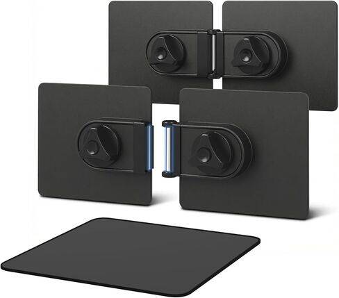2 Packs Universal Monitor Connection Bracket Magnetic Monitor Alignment Clips for All Computer Monitors Curved and Flat Screen Strong Adhesive Monitor Alignment Bracket with Mouse Pad in Kuwait