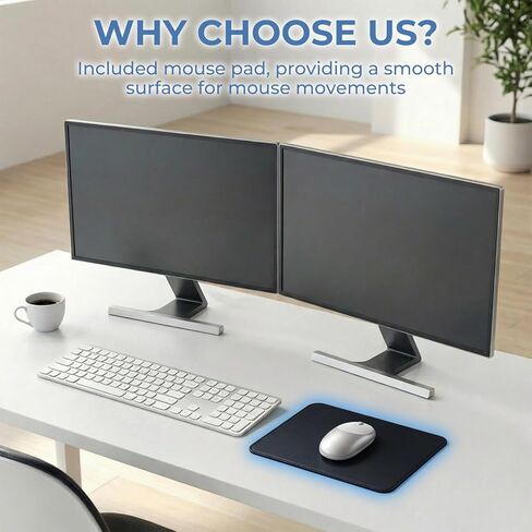 2 Packs Universal Monitor Connection Bracket Magnetic Monitor Alignment Clips for All Computer Monitors Curved and Flat Screen Strong Adhesive Monitor Alignment Bracket with Mouse Pad in Kuwait