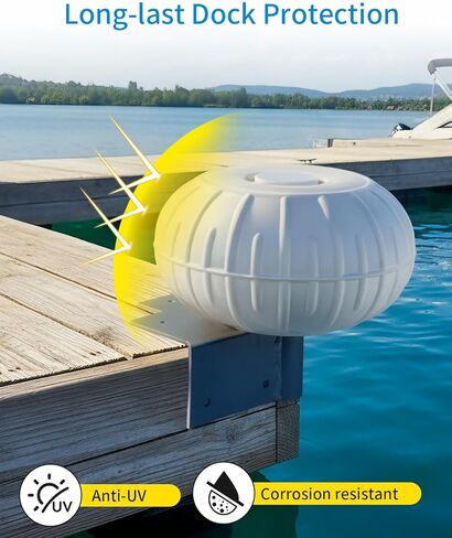 OCEANBROAD Dock Bumpers Wheel, Corner Mount Boat Dock Wheel Bumper, 12.6-Inch Inflatable Marine-Grade PVC, Smooth Rolling Design with Hardware & Cover, Easy Installation for Dock and Boat Protection in Kuwait