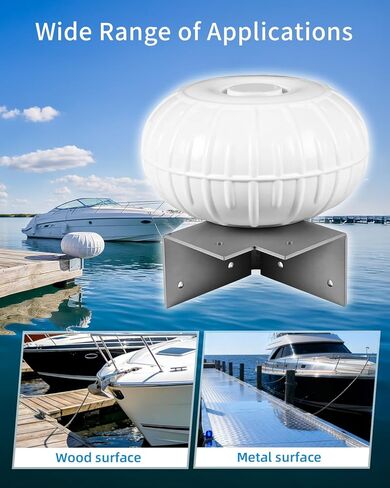 OCEANBROAD Dock Bumpers Wheel, Corner Mount Boat Dock Wheel Bumper, 12.6-Inch Inflatable Marine-Grade PVC, Smooth Rolling Design with Hardware & Cover, Easy Installation for Dock and Boat Protection in Kuwait