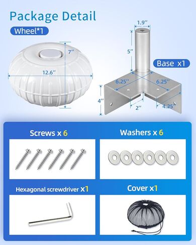 OCEANBROAD Dock Bumpers Wheel, Corner Mount Boat Dock Wheel Bumper, 12.6-Inch Inflatable Marine-Grade PVC, Smooth Rolling Design with Hardware & Cover, Easy Installation for Dock and Boat Protection in Kuwait