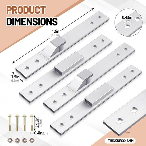 Shimeyao 4 Pcs Aluminum Quick Connect Dock Plate Kit with M10 Bolts Tool Free Male/Female Couplers for Roll in Floating Docks in Saudi Arabia