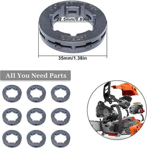 Haishine 10 Pcs 3/8" 7T Chain Drive Rim Sprocket for Husqvarna 266 268 272 280 285 288 355 362 365 371 372XP 380 385XP Fit Stihl MS440 MS441 MS460 Series Chainsaw Replace 0000 642 1223（22MM in Kuwait