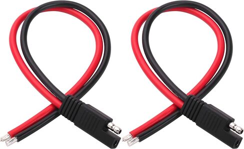 4 قطعة 14AWG 1FT SAE كابل توصيل واحد 2Pin، 30 سم SAE موصل سريع تيار مستمر كابل تمديد الطاقة للوحة الشمسية والدراجة النارية والسيارة والجرار in Kuwait