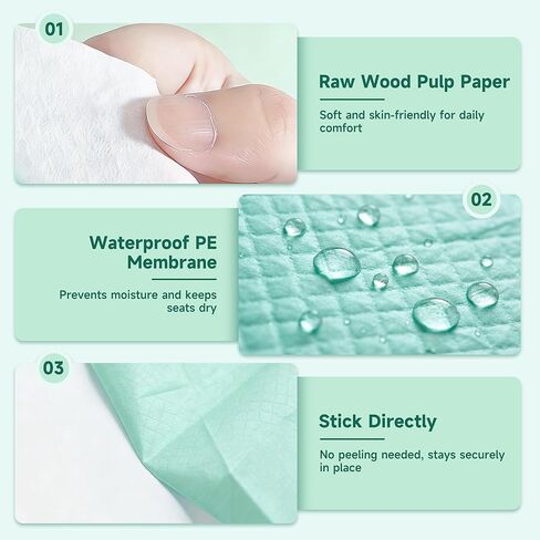 Disposable Toilet Seat Covers, 70 PCS Individually Travel Pack, XL Waterproof & Adhesive Secure Fit for Public Restrooms, Airplane & Office Use in Kuwait