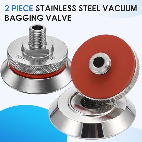 Frienda 2 Pcs Vacuum Bagging Valve with Quick Disconnect Fitting for Vacuum Bagging Composites, High Temperature Disconnect Fitting for Carbon Fiber - Fiberglass in Kuwait